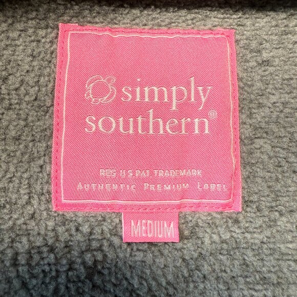 Simply Southern Women's Gray Half-Zip Pullover Sz Med Fleece Lightweight 2/$15 - Picture 9 of 13